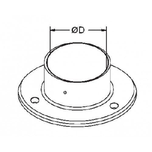 Collars for fixing to floor or wall  to suit 48.3mm o/d-Grade 316 Satin Polished